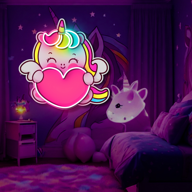 Unicorn With heart UV Poster