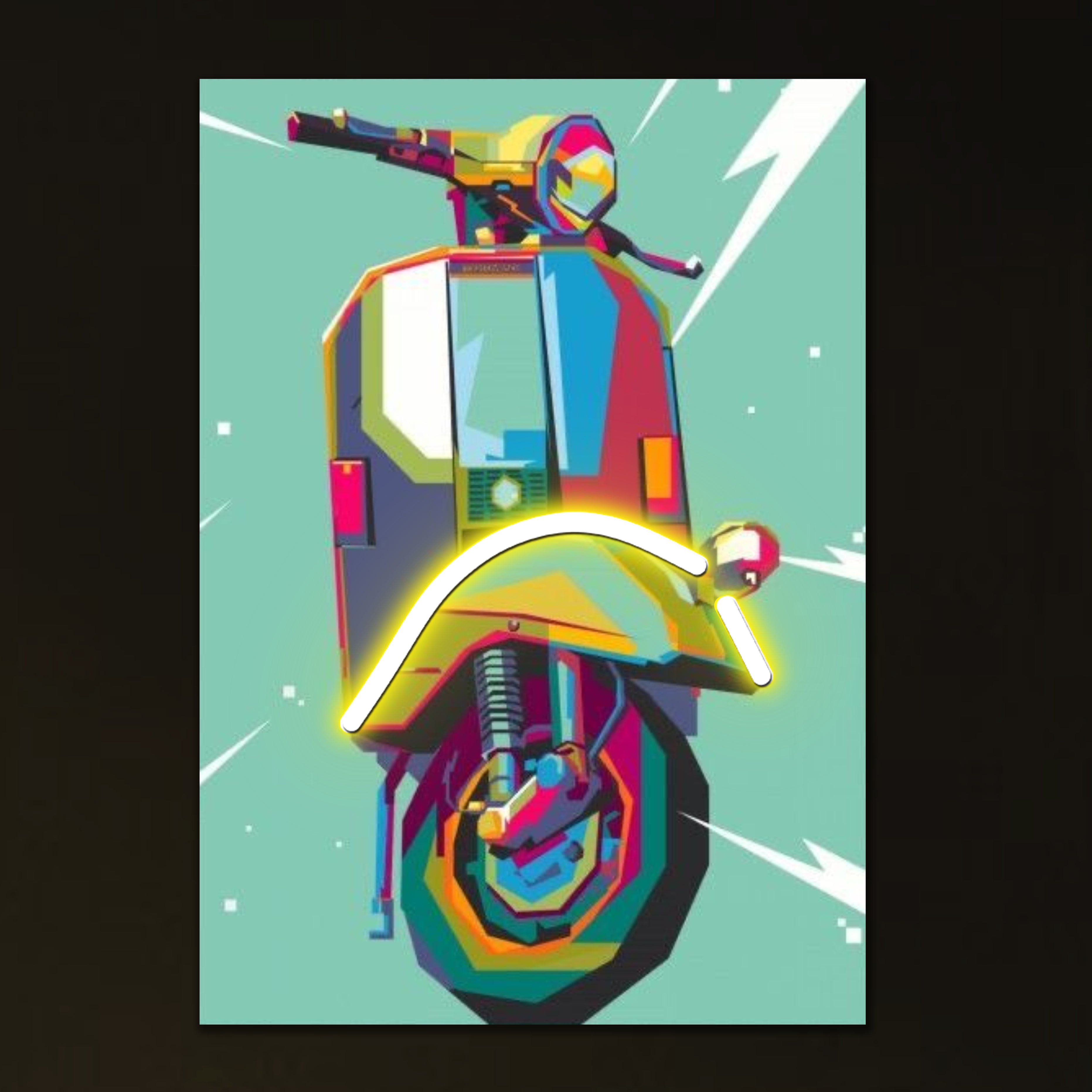 Vespa Art UV Poster