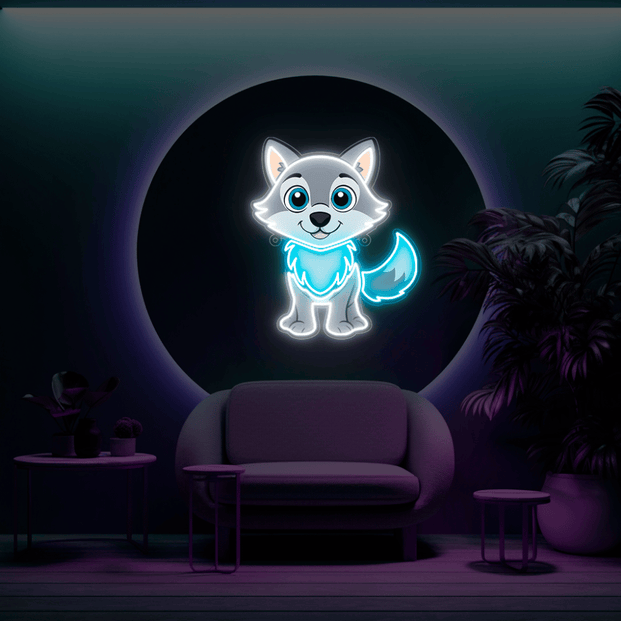 Baby Wolf UV Neon Sign